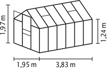 Växthus Venus 7500 Svart Poly Sockel 7,5 m² Vitavia